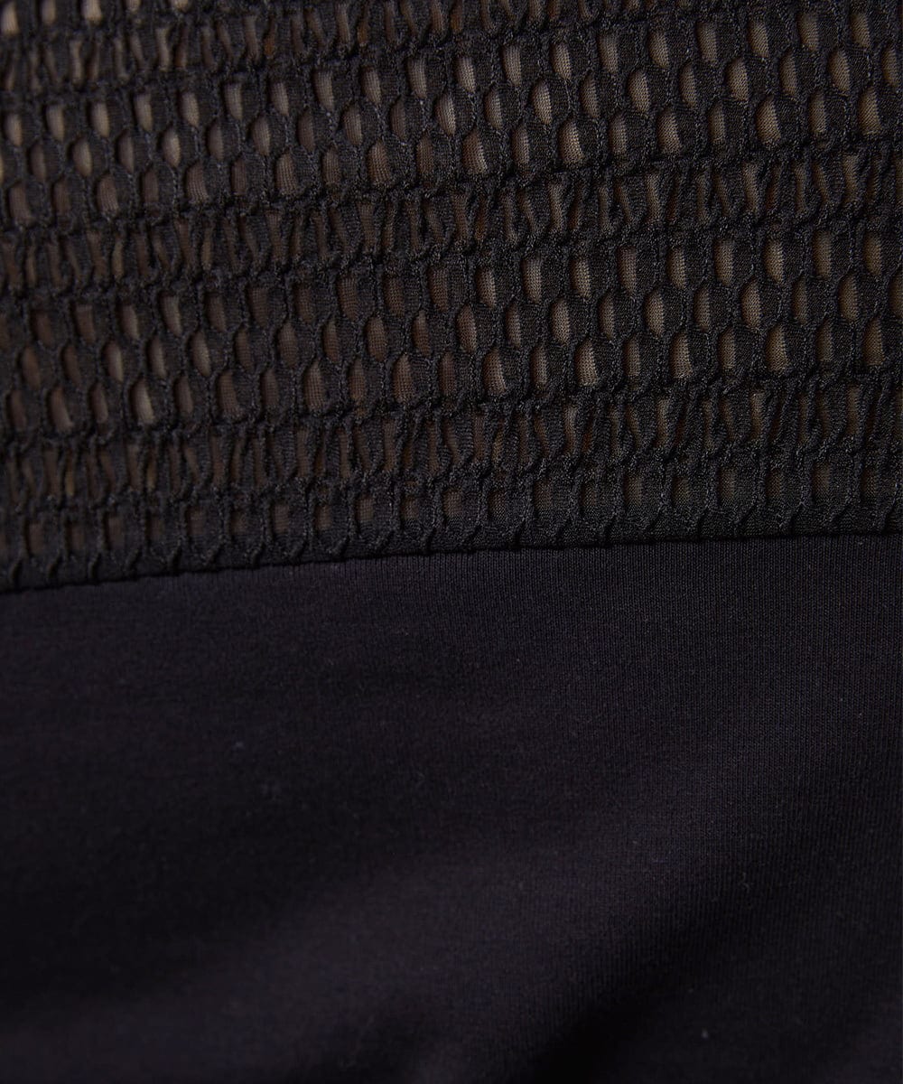 GJKFD33110 Jocomomola(ホコモモラ) フライス幾何レースドッキングカットソー ブラック