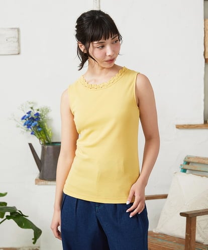 GJKFD34090 Jocomomola 【2WAY】フライスレースタンクトップ