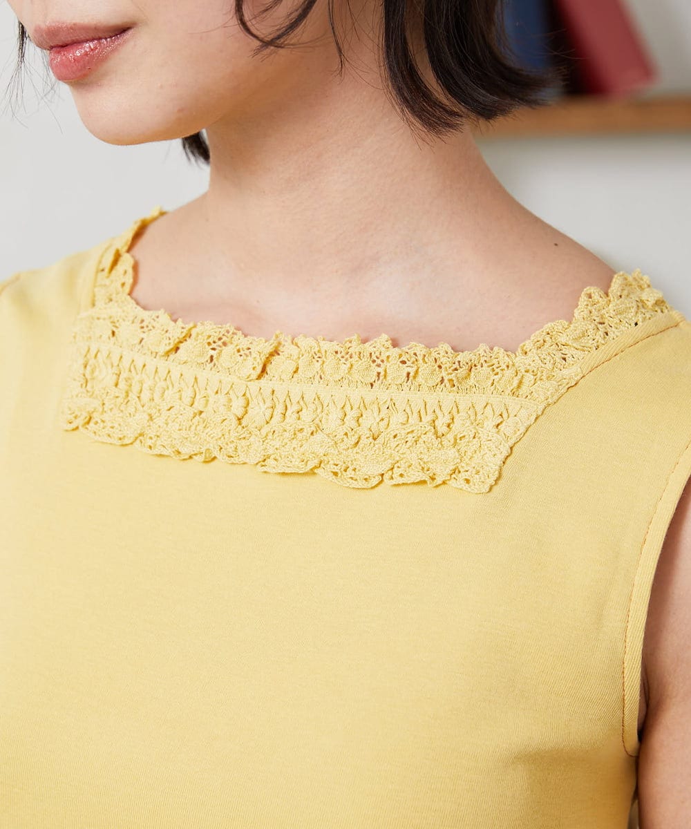 GJKFD34090 Jocomomola(ホコモモラ) 【2WAY】フライスレースタンクトップ イエロー