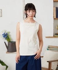 GJKFD34090 Jocomomola(ホコモモラ) 【2WAY】フライスレースタンクトップ アイボリー