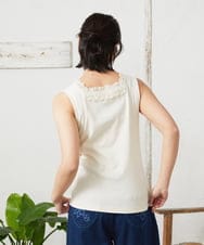 GJKFD34090 Jocomomola(ホコモモラ) 【2WAY】フライスレースタンクトップ アイボリー