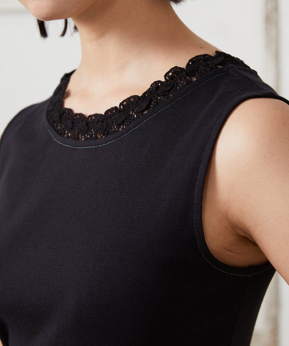 GJKFD34090 Jocomomola(ホコモモラ) 【2WAY】フライスレースタンクトップ ブラック
