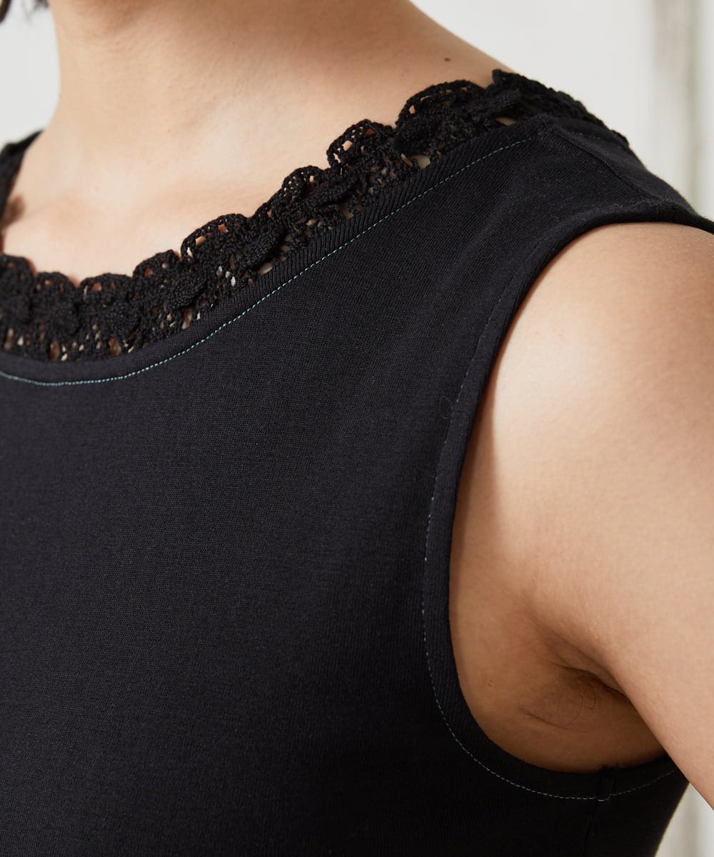 GJKFD34090 Jocomomola(ホコモモラ) 【2WAY】フライスレースタンクトップ ブラック