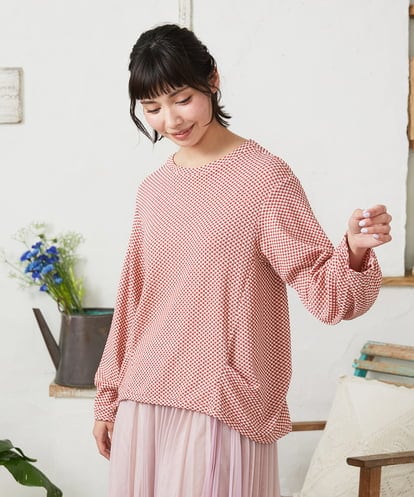 GJKFD35130 Jocomomola ギンガムチェックカットソープルオーバー