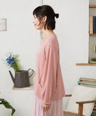 GJKFD35130 Jocomomola(ホコモモラ) ギンガムチェックカットソープルオーバー レッド