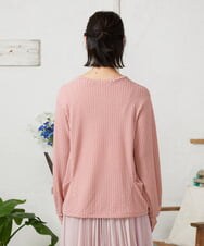 GJKFD35130 Jocomomola(ホコモモラ) ギンガムチェックカットソープルオーバー レッド