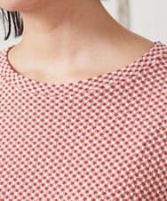 GJKFD35130 Jocomomola(ホコモモラ) ギンガムチェックカットソープルオーバー レッド