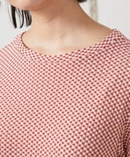 GJKFD35130 Jocomomola(ホコモモラ) ギンガムチェックカットソープルオーバー レッド