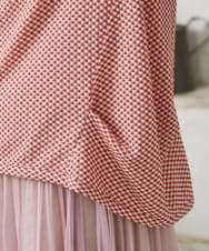 GJKFD35130 Jocomomola(ホコモモラ) ギンガムチェックカットソープルオーバー レッド