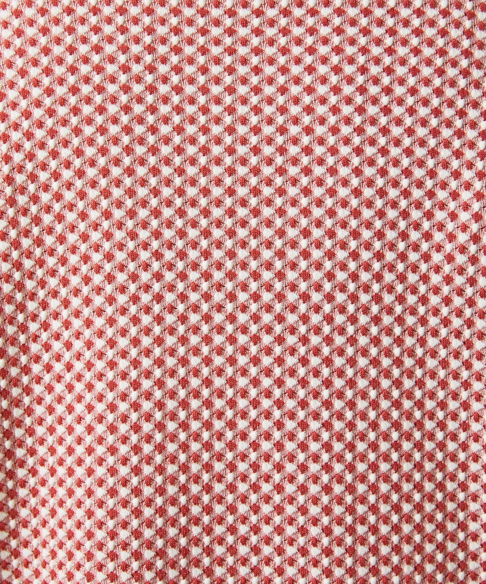 GJKFD35130 Jocomomola(ホコモモラ) ギンガムチェックカットソープルオーバー レッド