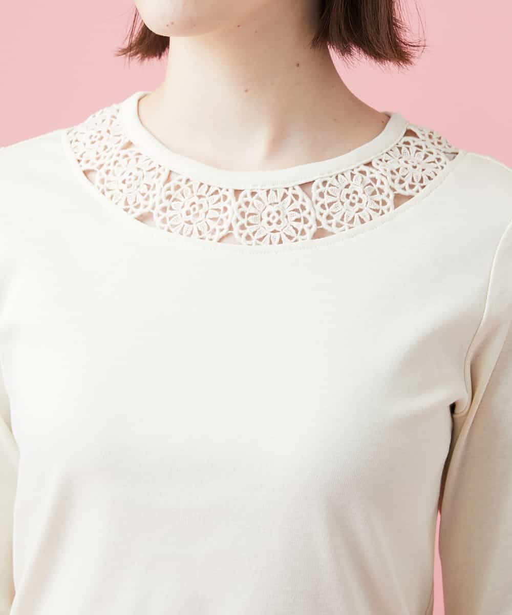 半額SALE／ レースデザインTシャツ アイボリー shiang-yu.club.tw