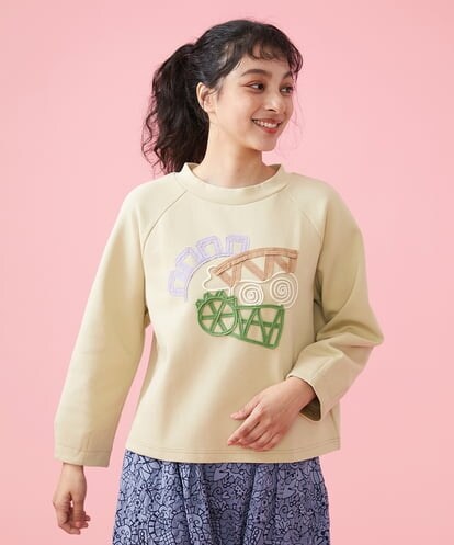 GJKFS01170  Caminar テープ刺繍カットソー