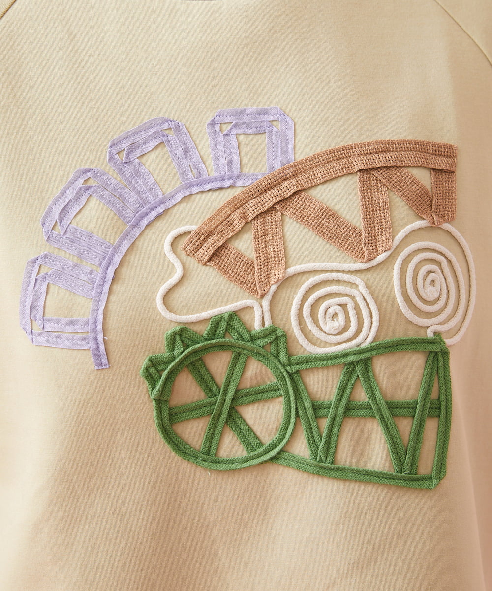 GJKFS01170 Jocomomola(ホコモモラ) Caminar テープ刺繍カットソー アイボリー