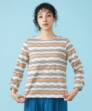 GJKFS36180 Jocomomola(ホコモモラ) Calle ボーダーカットソー ベージュ