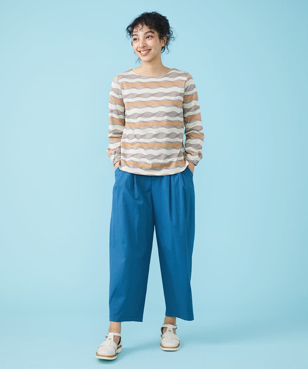 GJKFS36180 Jocomomola(ホコモモラ) Calle ボーダーカットソー ベージュ