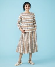 GJKFS36180 Jocomomola(ホコモモラ) Calle ボーダーカットソー ベージュ