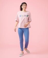 GJKFS37140 Jocomomola(ホコモモラ) Carta 切手モチーフTシャツ ピンク