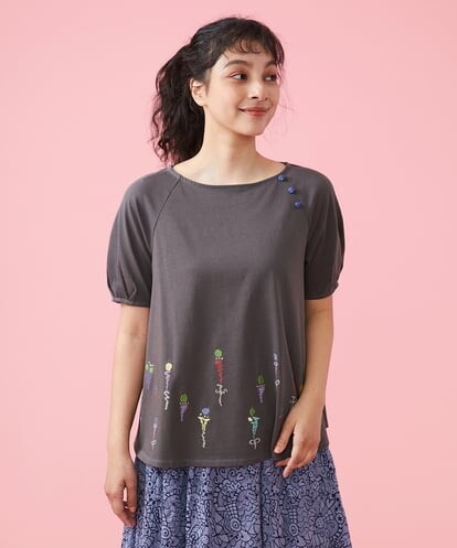 GJKFS38140 Jocomomola Carta フラワーモチーフTシャツ