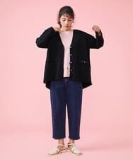 GJKFS38140 Jocomomola(ホコモモラ) Carta フラワーモチーフTシャツ ダークグレー