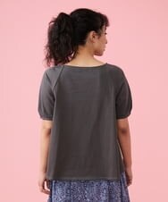 GJKFS38140 Jocomomola(ホコモモラ) Carta フラワーモチーフTシャツ ダークグレー