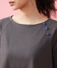GJKFS38140 Jocomomola(ホコモモラ) Carta フラワーモチーフTシャツ ダークグレー