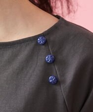 GJKFS38140 Jocomomola(ホコモモラ) Carta フラワーモチーフTシャツ ダークグレー