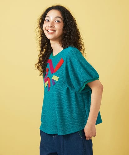 GJKGA01180 Jocomomola Deslum brante シャーリングカットソー