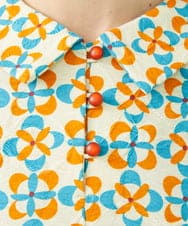 GJKGA32190 Jocomomola(ホコモモラ) Naranja calabaza プリントカットソー ブラック