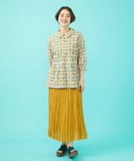 GJKGA32190 Jocomomola(ホコモモラ) Naranja calabaza プリントカットソー ブラック