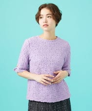 GJKGA36140 Jocomomola(ホコモモラ) シャーリングカットソーTシャツ ラベンダー
