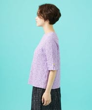 GJKGA36140 Jocomomola(ホコモモラ) シャーリングカットソーTシャツ ラベンダー