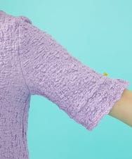 GJKGA36140 Jocomomola(ホコモモラ) シャーリングカットソーTシャツ ラベンダー