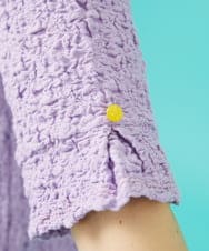 GJKGA36140 Jocomomola(ホコモモラ) シャーリングカットソーTシャツ ラベンダー