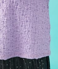 GJKGA36140 Jocomomola(ホコモモラ) シャーリングカットソーTシャツ ラベンダー