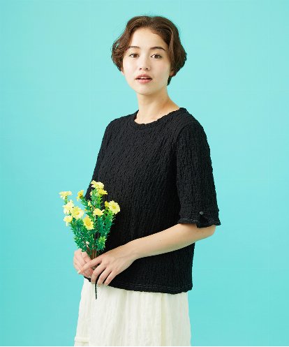 GJKGA36140 Jocomomola シャーリングカットソーTシャツ
