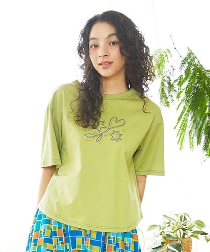 GJKGA38140 Jocomomola Salida コットン天竺チェーン刺繍Tシャツ