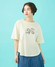 GJKGA38140 Jocomomola(ホコモモラ) Salida コットン天竺チェーン刺繍Tシャツ アイボリー