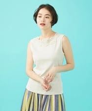GJKGA44090 Jocomomola(ホコモモラ) フライスフラワーモチーフタンクトップ アイボリー