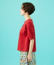 GJKGB02160 Jocomomola(ホコモモラ) Cosecha フルーツ刺繍ネックレス付きカットソー レッド