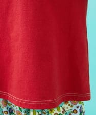 GJKGB02160 Jocomomola(ホコモモラ) Cosecha フルーツ刺繍ネックレス付きカットソー レッド