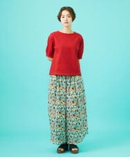 GJKGB02160 Jocomomola(ホコモモラ) Cosecha フルーツ刺繍ネックレス付きカットソー レッド