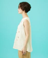 GJKGB03160 Jocomomola(ホコモモラ) Cosecha フルーツ刺繍ノースリーブカットソー アイボリー