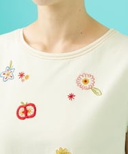 GJKGB03160 Jocomomola(ホコモモラ) Cosecha フルーツ刺繍ノースリーブカットソー アイボリー