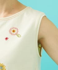 GJKGB03160 Jocomomola(ホコモモラ) Cosecha フルーツ刺繍ノースリーブカットソー アイボリー