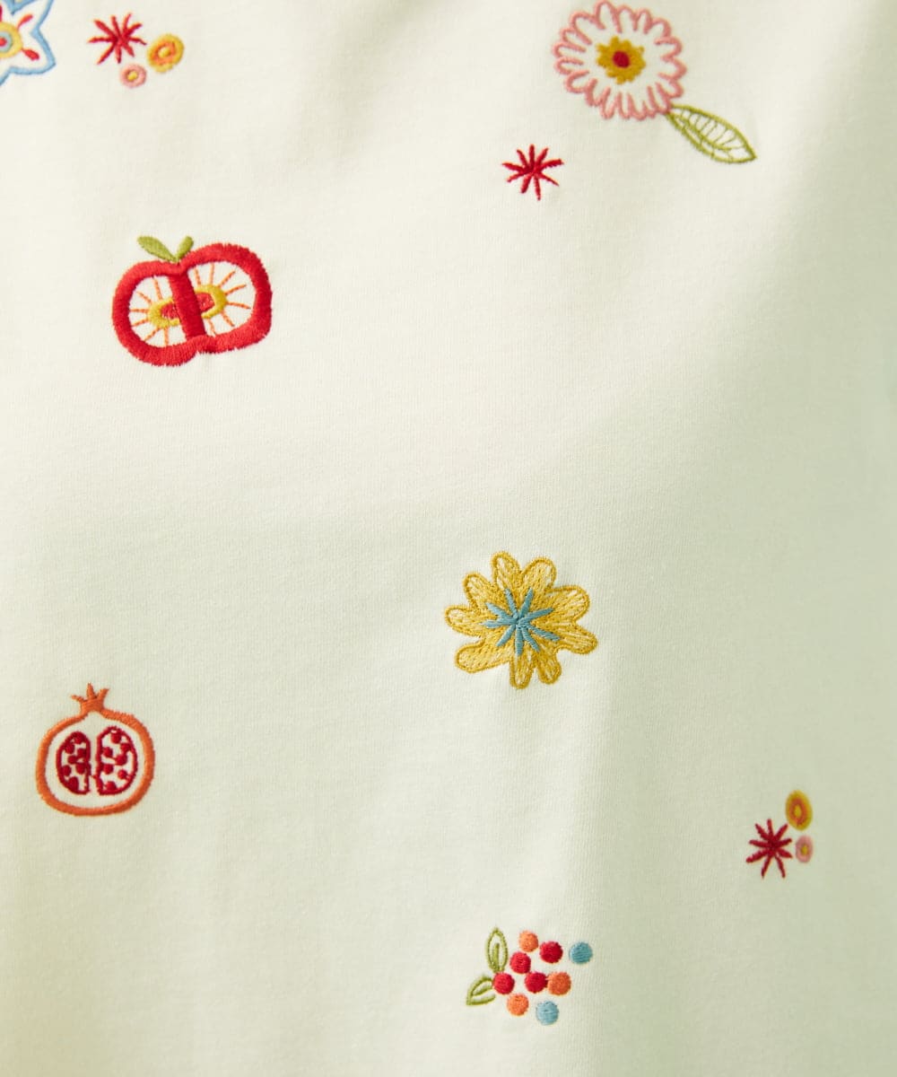 GJKGB03160 Jocomomola(ホコモモラ) Cosecha フルーツ刺繍ノースリーブカットソー アイボリー