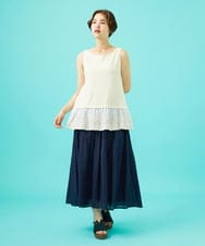 GJKGB43150 Jocomomola(ホコモモラ) Campo de frutas レースドッキングタンクトップ ネイビー