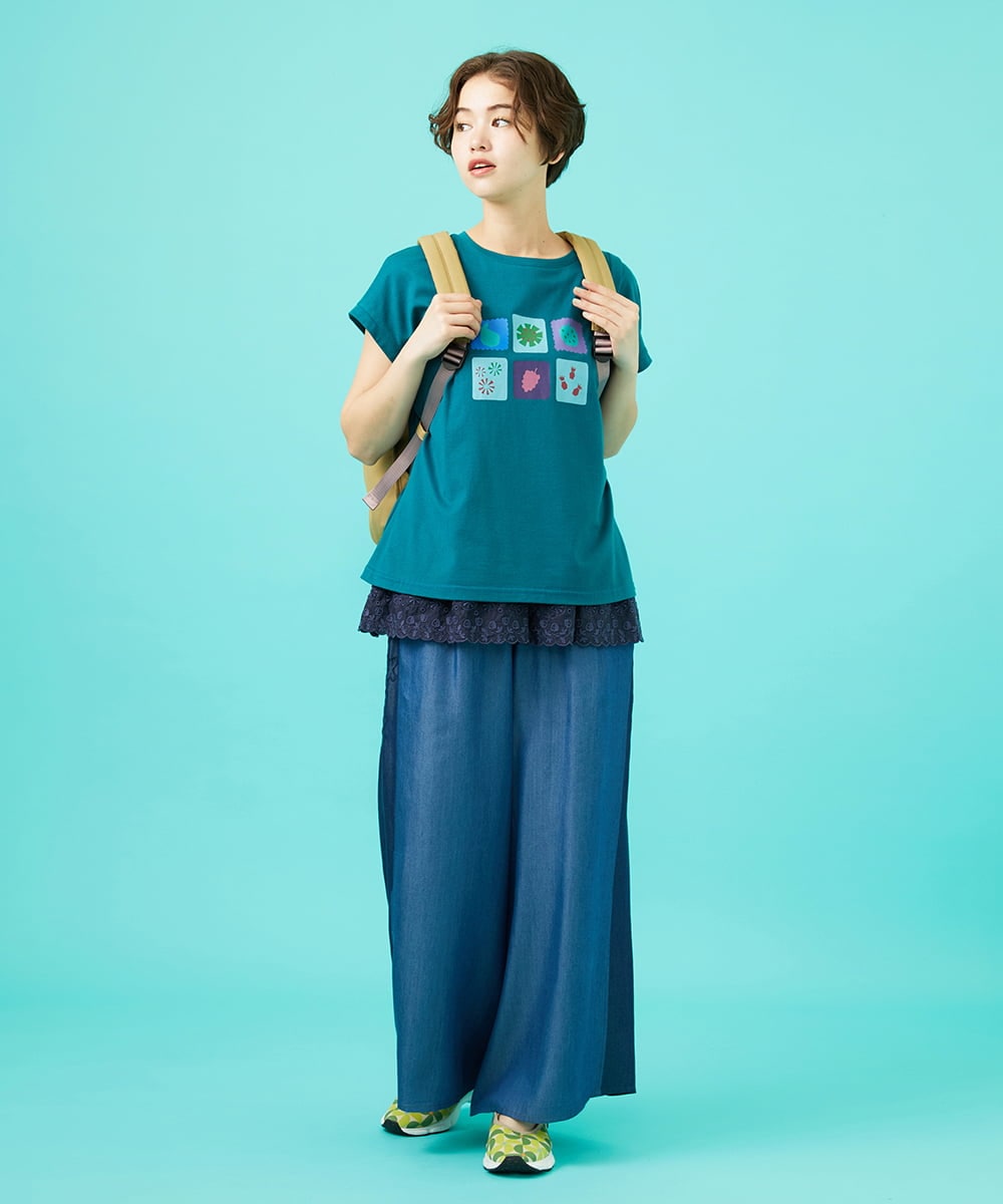 GJKGB43150 Jocomomola(ホコモモラ) Campo de frutas レースドッキングタンクトップ ネイビー