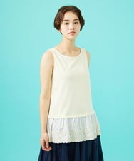 GJKGB43150 Jocomomola(ホコモモラ) Campo de frutas レースドッキングタンクトップ アイボリー