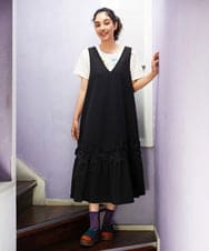 GJKGB45100 Jocomomola(ホコモモラ) Planta フラワープリントTシャツ ブルーグリーン