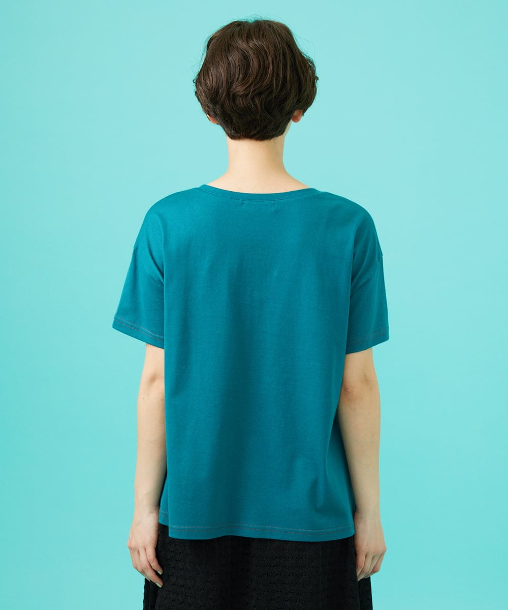 GJKGB45100 Jocomomola(ホコモモラ) Planta フラワープリントTシャツ ブルーグリーン